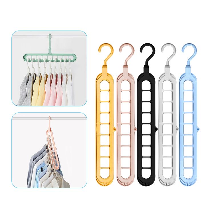 3 pc Magic Rotating Hanger 9 Holes Smart Cloth Organizer